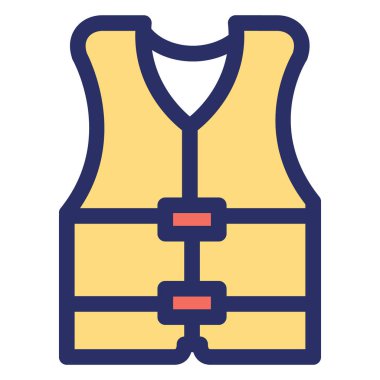 Yapı güvenliği ceketi, ceket izole edilmiş Vektör Simgesi kolayca değiştirilebilir veya düzenlenebilir