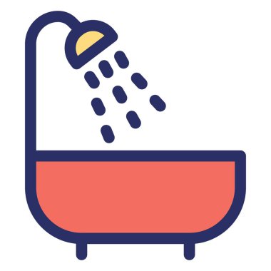 Banyo, banyo izole edilmiş vektör simgesi kolayca değiştirilebilir ya da düzenlenebilir.