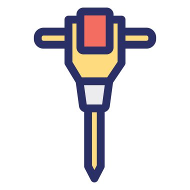 Auger, kazma aracı izole Vektör Simgesi kolaylıkla değiştirilebilir ya da düzenlenebilir