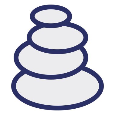 Sıcak taş, masaj taşı izole edilmiş vektör simgesi kolayca değiştirilebilir ya da düzenlenebilir