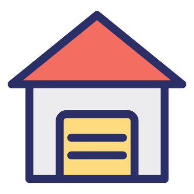 Kabin, kulübe izole edilmiş Vektör Simgesi Kolayca değiştirilebilir veya düzenlenebilir