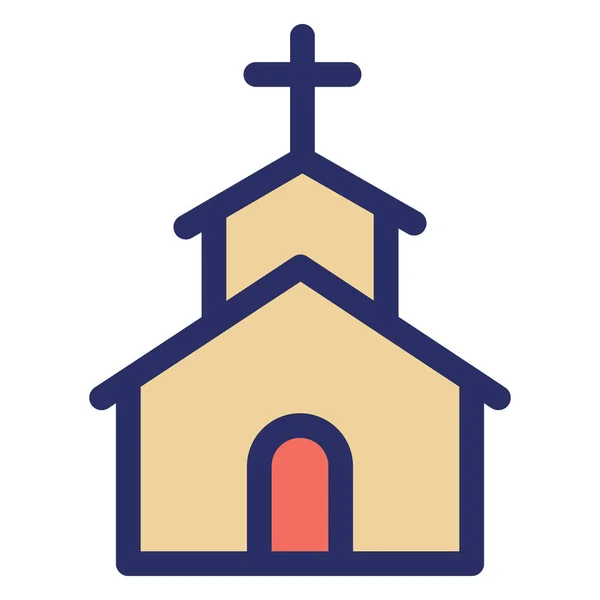 Christian Church Isolated Vector Icon Which Can Easily Modified Edited — 스톡 벡터