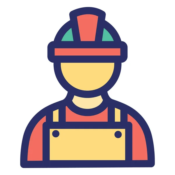 Architecture Construction Man Isolated Vector Icon Which Can Easily Modified — 스톡 벡터