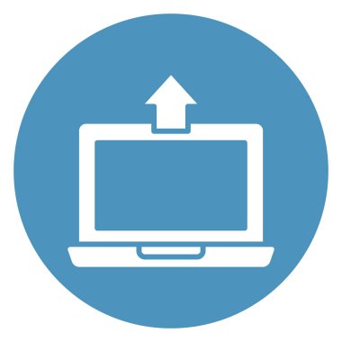 Bilgisayar, veri transferi izole edilmiş vektör simgesi kolayca değiştirilebilir ya da düzenlenebilir