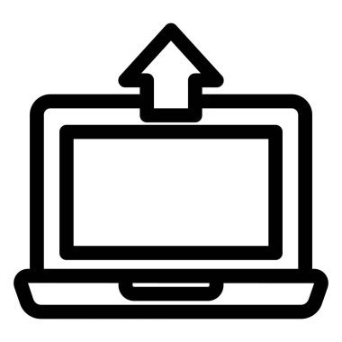 Bilgisayar, veri transferi izole edilmiş vektör simgesi kolayca değiştirilebilir ya da düzenlenebilir