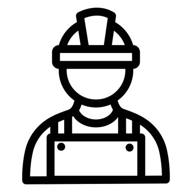 Mimarlık, inşaat işçisi Vektör Simgesini izole etti. Kolayca değiştirilebilir ya da düzenlenebilir.