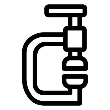 C kelepçe İzole Vektör Simgesi Kolayca değiştirilebilir veya düzenlenebilir