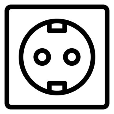 Elektrik prizi, elektrik izole edilmiş vektör simgesi kolayca değiştirilebilir ya da düzenlenebilir