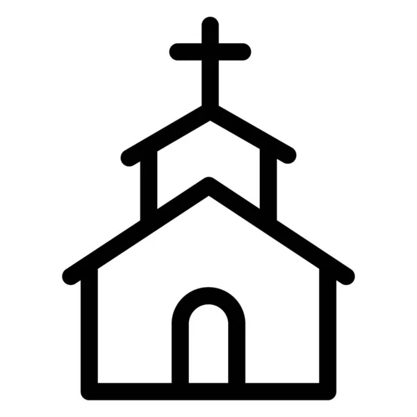 Christian Kilise Izole Edilmiş Vektör Simgesi Kolayca Değiştirilebilir Düzenlenebilir — Stok Vektör