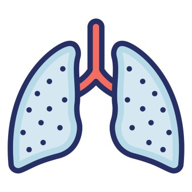 Kolayca değiştirilebilen veya düzenlenebilen akciğer izole edilmiş vektör simgesi