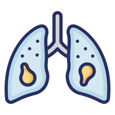 Kolayca değiştirilebilen veya düzenlenebilen akciğer izole edilmiş vektör simgesi