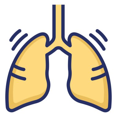 Kolayca değiştirilebilen ya da düzenlenebilen ciğerli Vektör Simgesi