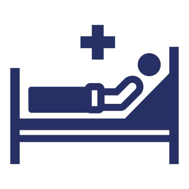 Hastane yatağı, tıbbi izole edilmiş vektör simgesi kolayca değiştirilebilir ya da düzenlenebilir.