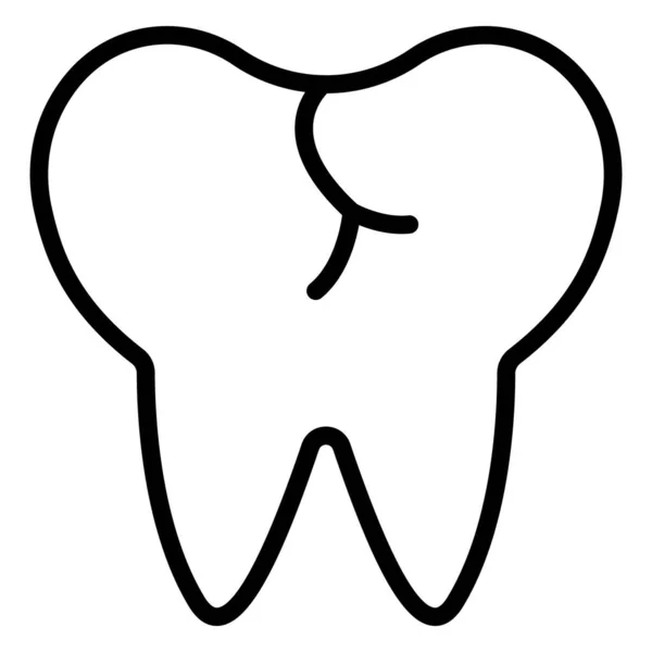 Romper Dientes Icono Vector Aislado Que Puede Modificar Editar Fácilmente — Vector de stock