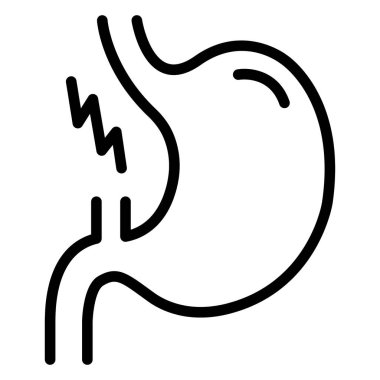 Mide ağrısı izole edilmiş vektör simgesi kolayca değiştirilebilir ya da düzenlenebilir