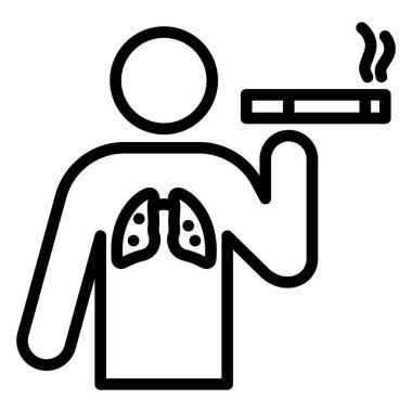 Sigara tiryakisi Kolayca değiştirilebilir veya düzenlenebilir Vektör Simgesi