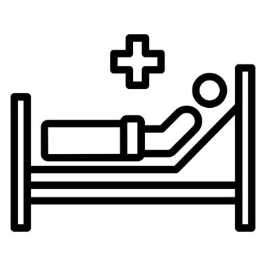 Hastane yatağı, tıbbi izole edilmiş vektör simgesi kolayca değiştirilebilir ya da düzenlenebilir.