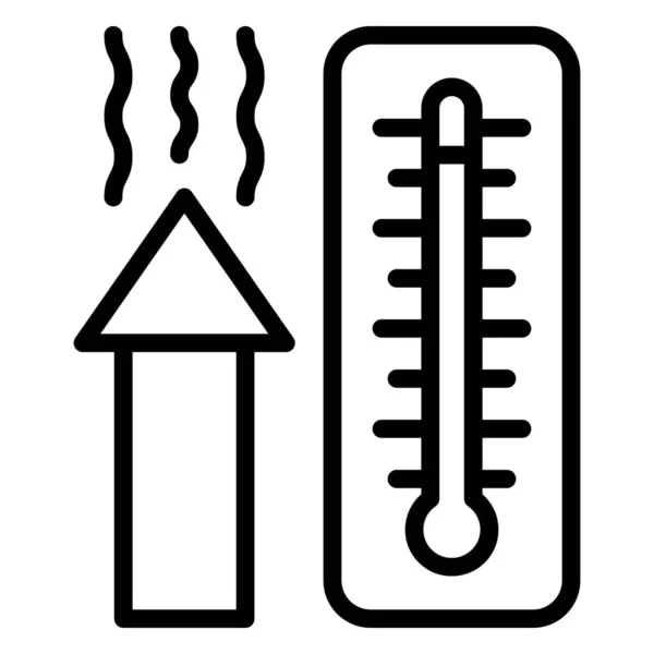 Icône Vectorielle Isolée Thermique Thermomètre Qui Peut Être Facilement Modifiée — Image vectorielle