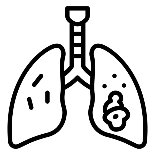 Cancer Poumon Icône Vectorielle Isolée Qui Peut Être Facilement Modifiée — Image vectorielle