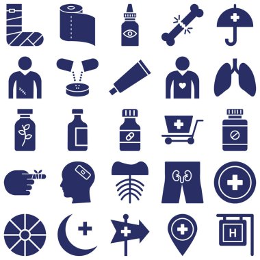 Tıbbi ve Sağlık Vektörü simgeleri tamamen düzenlenebilir