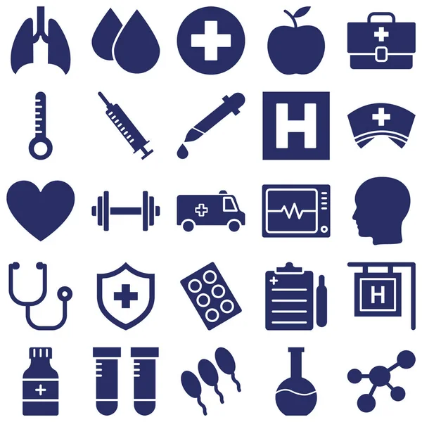 Iconos Vectores Médicos Salud Conjunto Totalmente Editable — Vector de stock