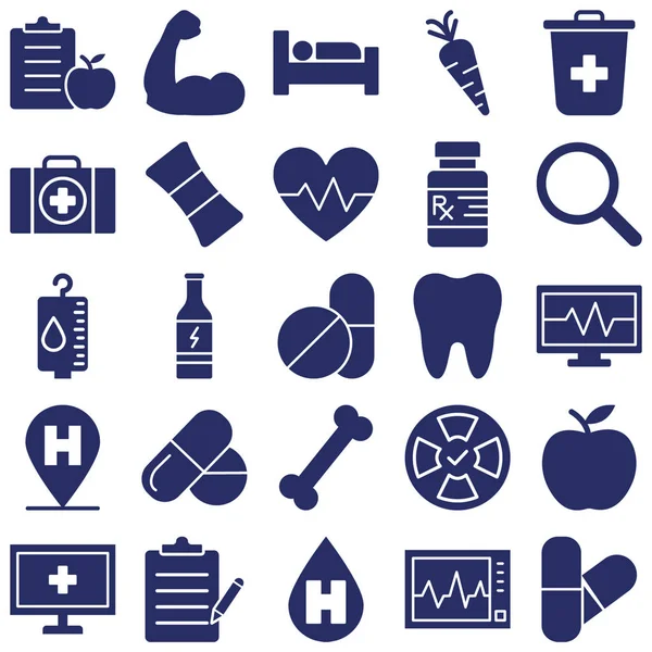 Ikony Medyczne Zdrowotne Wektor Zestaw Pełni Edytowalny — Wektor stockowy