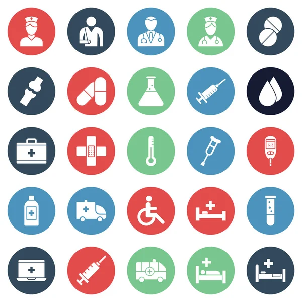 Iconos Vectores Médicos Salud Conjunto Totalmente Editable — Vector de stock