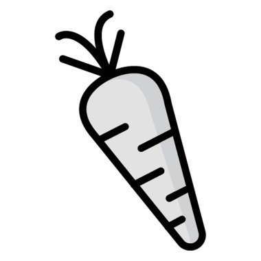 Kolayca değiştirilebilen veya düzenlenebilen havuç izole edilmiş Vektör simgesi