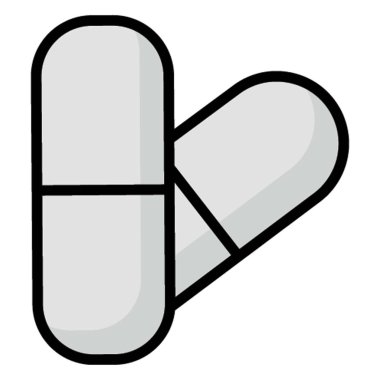 Kolayca değiştirilebilen ya da düzenlenebilen kapsül izole edilmiş Vektör simgesi