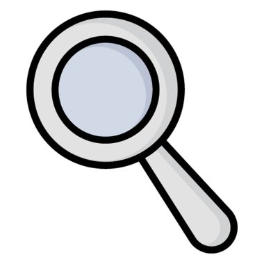 Kolayca değiştirilebilen ya da düzenlenebilen büyüteç izole edilmiş Vektör simgesi