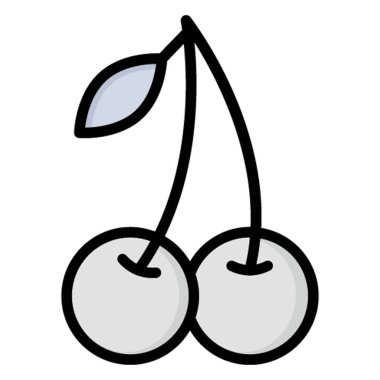 Kolayca değiştirilebilen ya da düzenlenebilen kiraz izole edilmiş Vektör simgesi