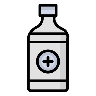 Syrup Şişesi İzole Vektör simgesi Kolayca değiştirilebilir veya düzenlenebilir