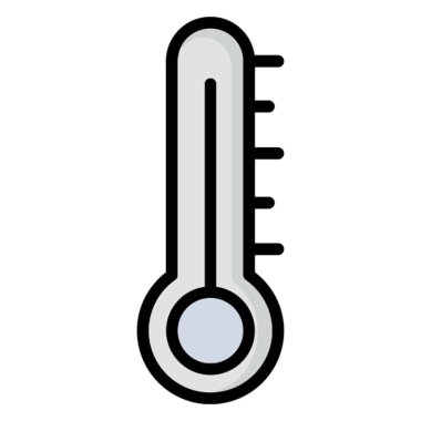 Kolayca değiştirilebilen veya düzenlenebilen termometre izole edilmiş Vektör simgesi