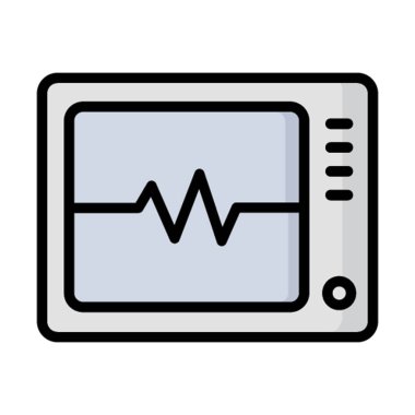Kolayca değiştirilebilen veya düzenlenebilen Ecg Machine izole edilmiş Vektör simgesi