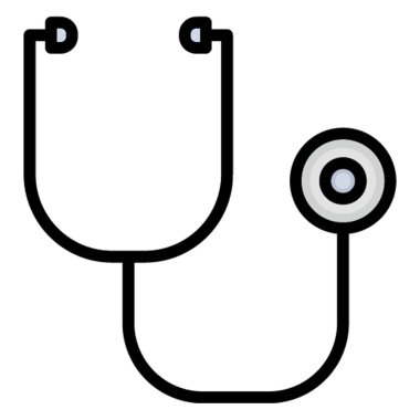 Stethoscope izole edilmiş vektör simgesi kolayca değiştirilebilir ya da düzenlenebilir