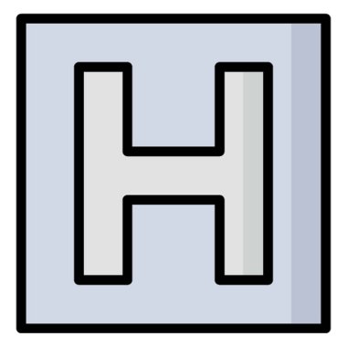 Hastane Sembolü İzole Vektör simgesi Kolayca değiştirilebilir veya düzenlenebilir