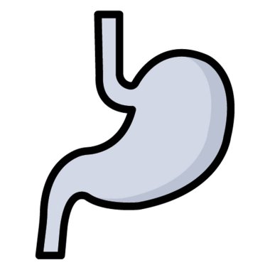 Kolayca değiştirilebilen ya da düzenlenebilen mide izole edilmiş vektör simgesi