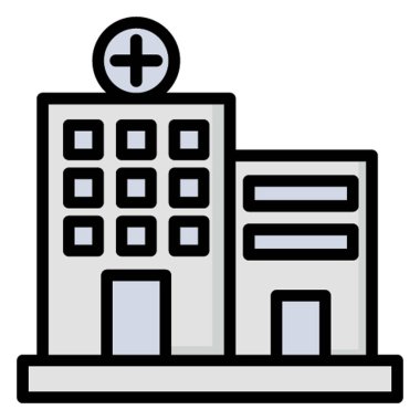 Kolayca değiştirilebilen ya da düzenlenebilen hastane izole edilmiş Vektör simgesi