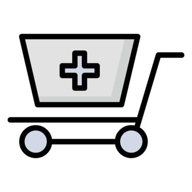 Eczane arabası izole edilmiş vektör simgesi kolayca değiştirilebilir ya da düzenlenebilir