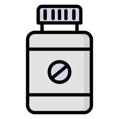 İlaç kavanozu izole edilmiş vektör simgesi kolayca değiştirilebilir ya da düzenlenebilir