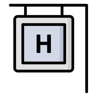 Hastane İmzalı Vektör simgesi Kolayca değiştirilebilir veya düzenlenebilir