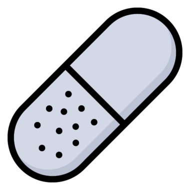 Kolayca değiştirilebilen ya da düzenlenebilen kapsül izole edilmiş Vektör simgesi