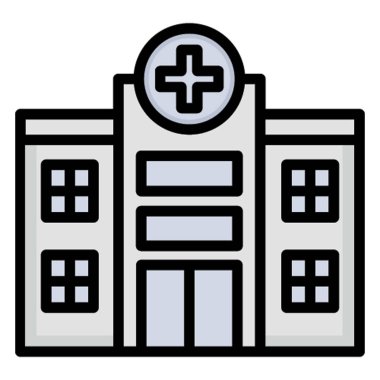 Kolayca değiştirilebilen ya da düzenlenebilen hastane izole edilmiş Vektör simgesi