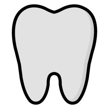 Kolayca değiştirilebilen ya da düzenlenebilen Diş İzole Vektör simgesi