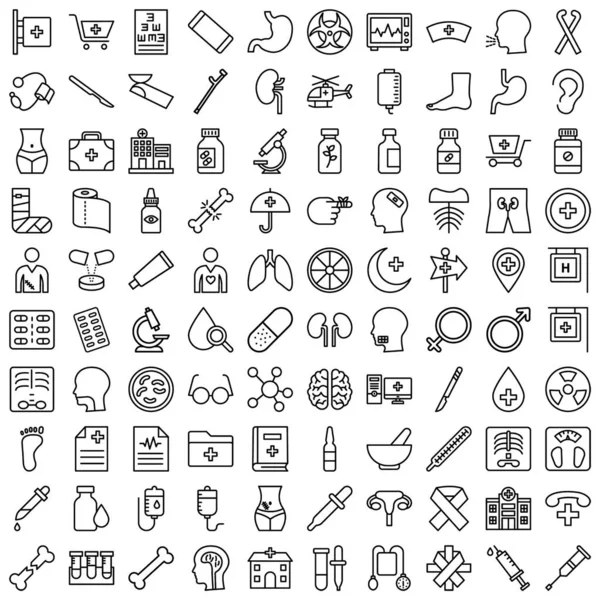 Medical Health Vector Icons Set Fully Editable — Stock Vector