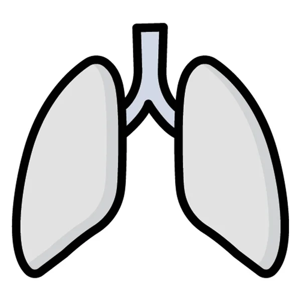 Icône Vectorielle Isolée Des Poumons Humains Qui Peut Être Facilement — Image vectorielle