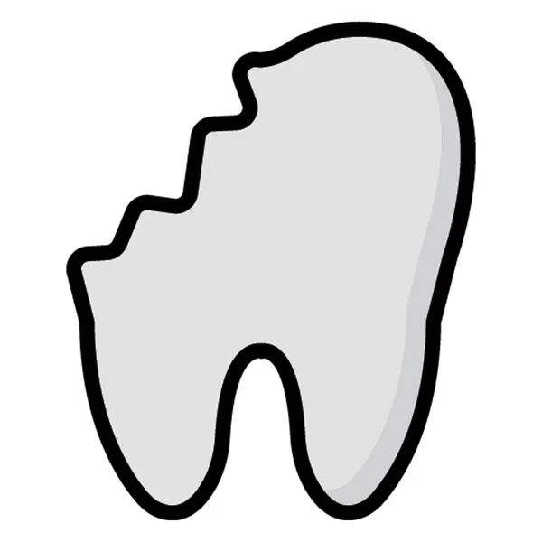 Icône Vectorielle Isolée Des Dents Cassées Qui Peut Être Facilement — Image vectorielle