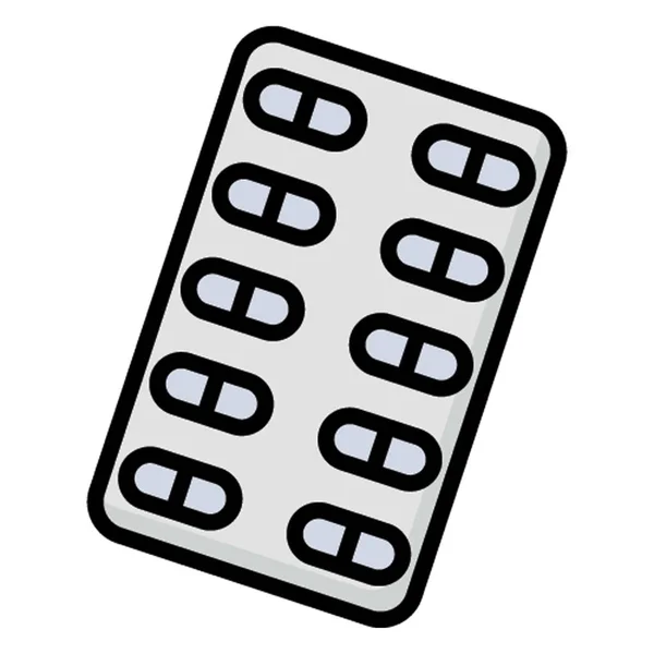 Pills Strip Isolated Vector Icon Which Can Easily Modified Edit — 스톡 벡터