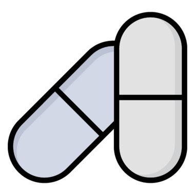 Kolayca değiştirilebilen ya da düzenlenebilen kapsül izole edilmiş Vektör simgesi