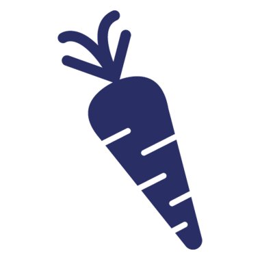 Kolayca değiştirilebilen veya düzenlenebilen havuç izole edilmiş Vektör simgesi